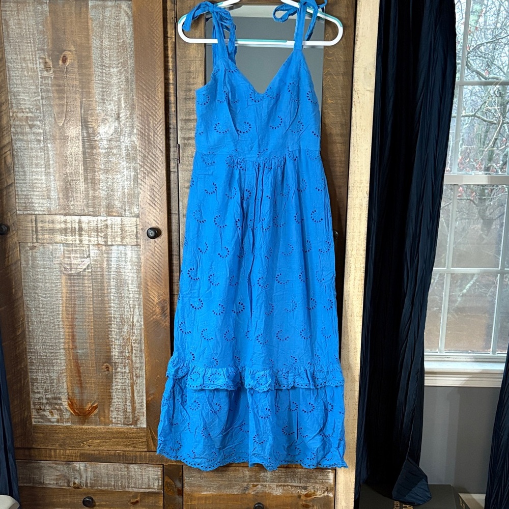 Taylor Vibrant Blue Eyelet Dress